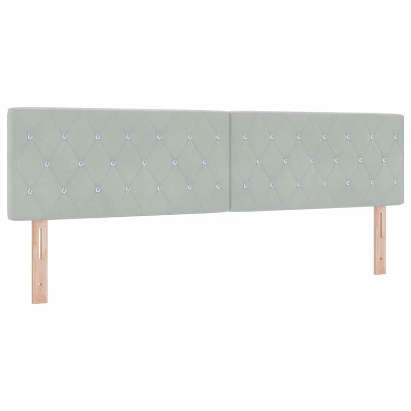vidaXL Bársony Fejtámla Argyle Világosszürke 180 cm Bársony