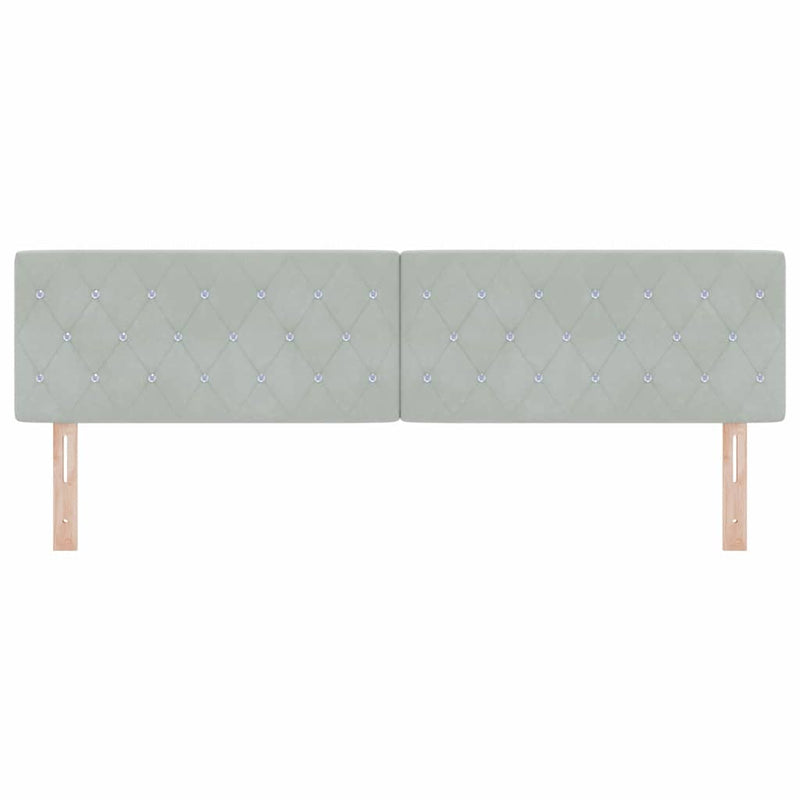 vidaXL Bársony Fejtámla Argyle Világosszürke 180 cm Bársony