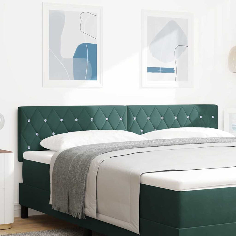 vidaXL Bársony Fejtámla Argyle fejtámlával Sötétzöld 180 cm Bársony