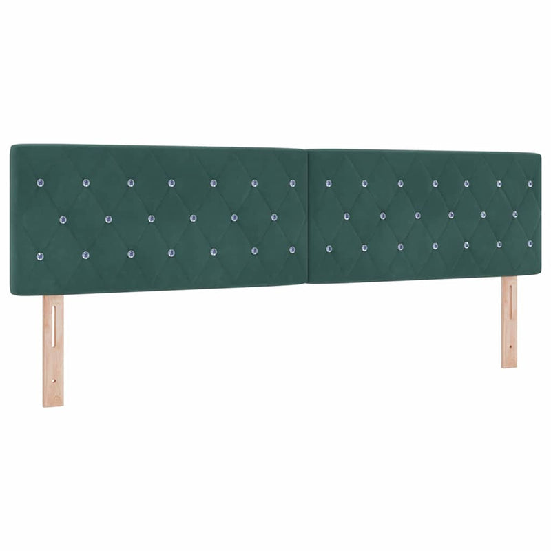vidaXL Bársony Fejtámla Argyle fejtámlával Sötétzöld 180 cm Bársony