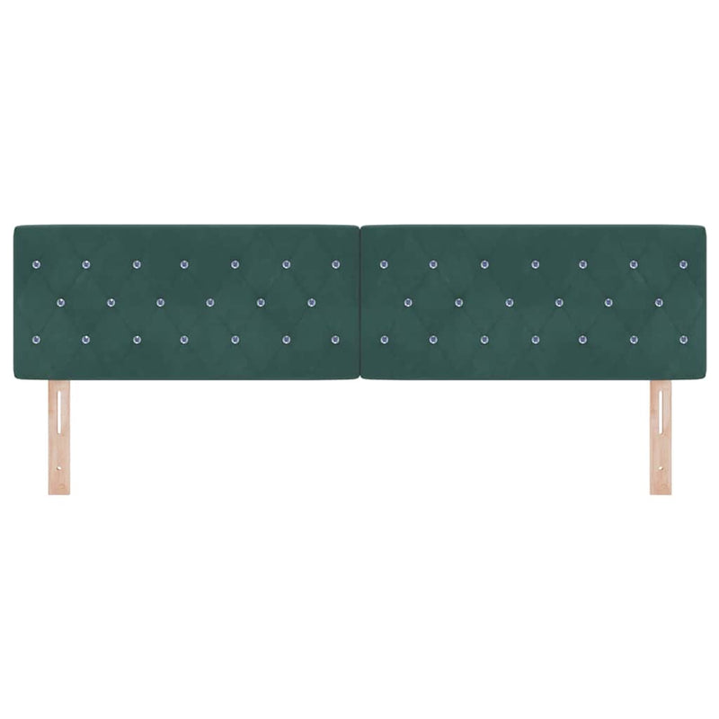 vidaXL Bársony Fejtámla Argyle fejtámlával Sötétzöld 180 cm Bársony