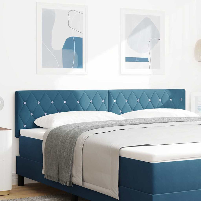 vidaXL Bársony Fejtámla Argyle fejtámlával Sötét kék 180 cm Bársony