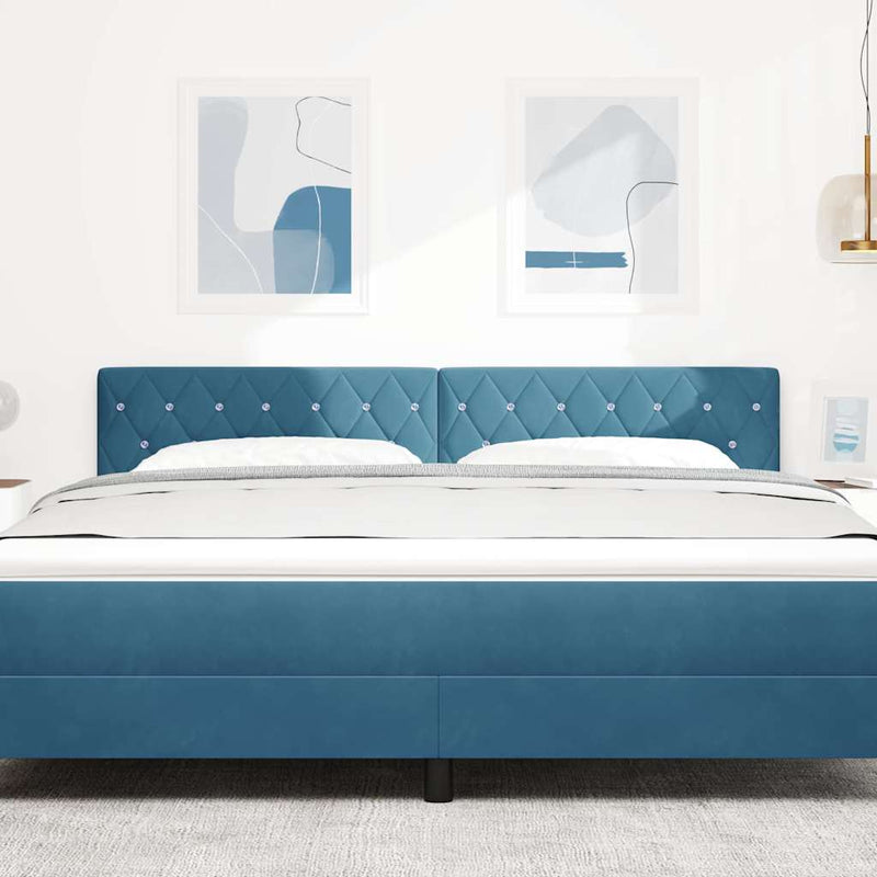 vidaXL Bársony Fejtámla Argyle fejtámlával Sötét kék 180 cm Bársony