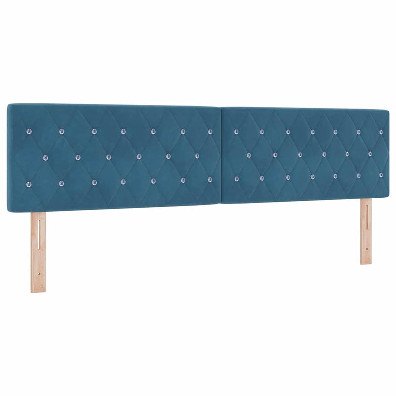 vidaXL Bársony Fejtámla Argyle fejtámlával Sötét kék 180 cm Bársony