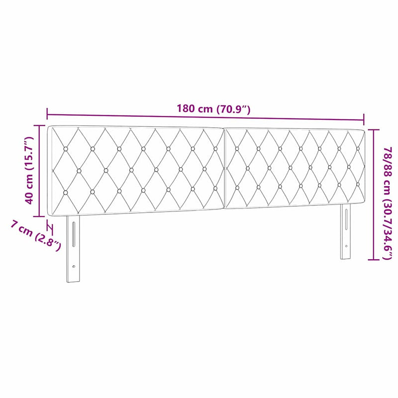 vidaXL Bársony Fejtámla Argyle fejtámlával Sötét kék 180 cm Bársony