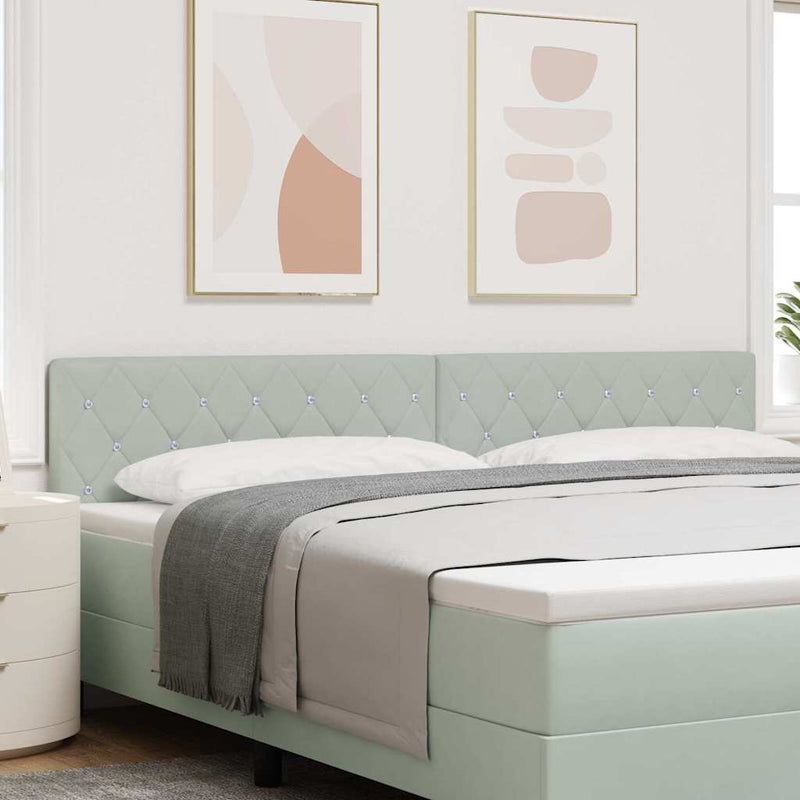 vidaXL Bársony Fejtámla Argyle Világosszürke 200 cm Bársony