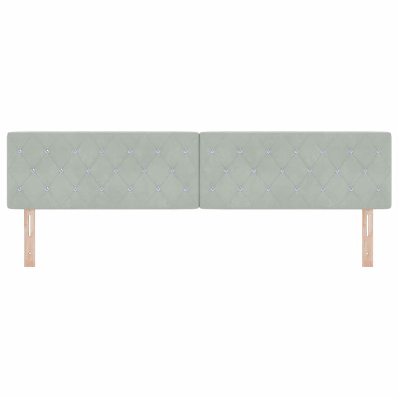 vidaXL Bársony Fejtámla Argyle Világosszürke 200 cm Bársony