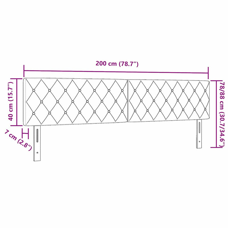 vidaXL Bársony Fejtámla Argyle fejtámlával Sötétzöld 200 cm Bársony