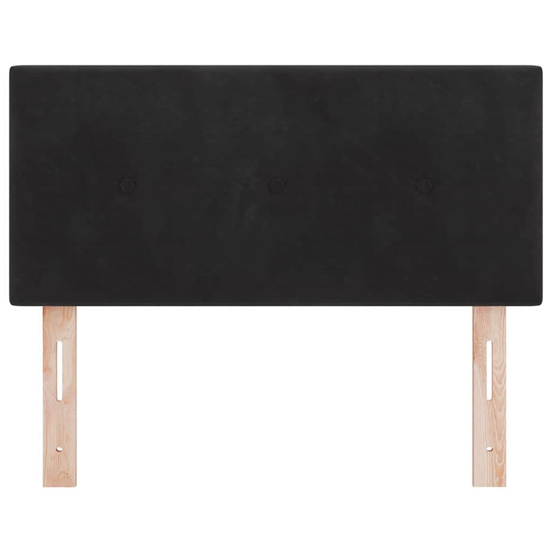 vidaXL Fejtámla Falra szerelhető fejtámlával Fekete 80 cm Bársony