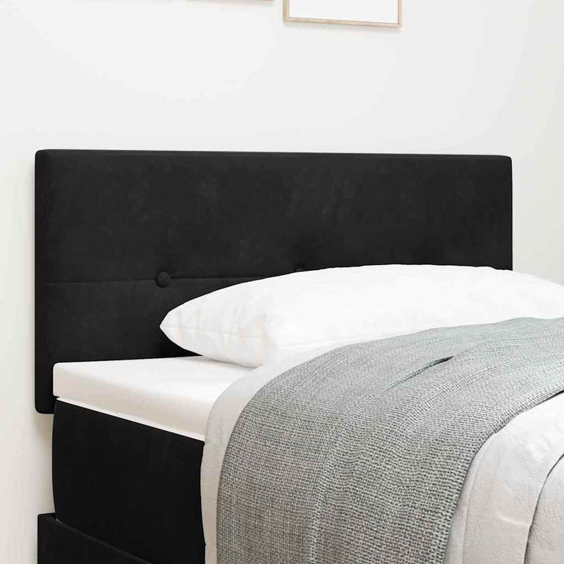 vidaXL Fejtámla Falra szerelhető fejtámlával Fekete 90 cm Bársony