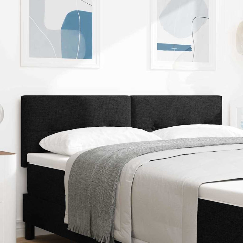vidaXL Fejtámla fejtámlával Fekete 140 cm szövet