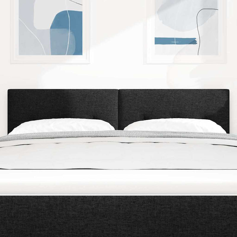 vidaXL Fejtámla fejtámlával Fekete 140 cm szövet