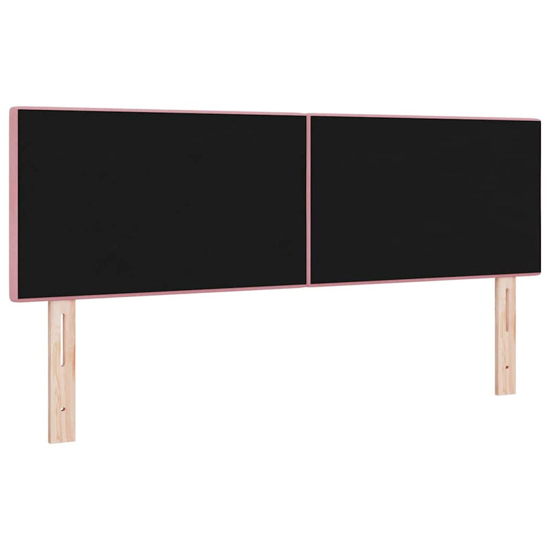 vidaXL Fejtámla Falra szerelhető fejtámlával Rózsaszín 144 cm Bársony