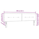 vidaXL Fejtámla fejtámlával Fekete 200 cm szövet