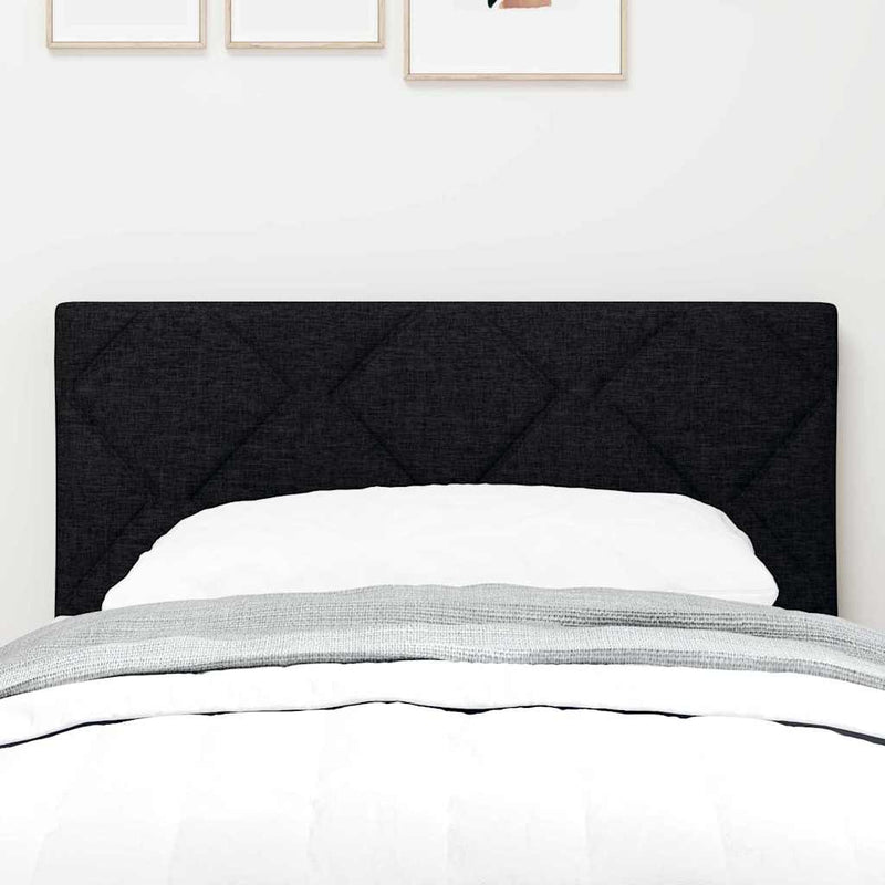 vidaXL Textil Fejtámla Geometrikus fejtámlával Fekete 80 cm szövet