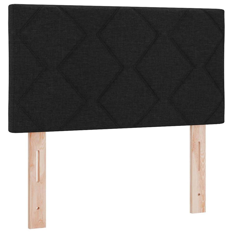 vidaXL Textil Fejtámla Geometrikus fejtámlával Fekete 80 cm szövet