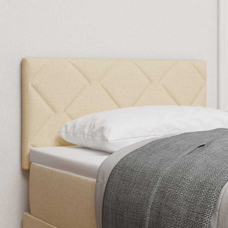 vidaXL Textil Fejtámla Geometrikus fejtámlával Krém 80 cm szövet