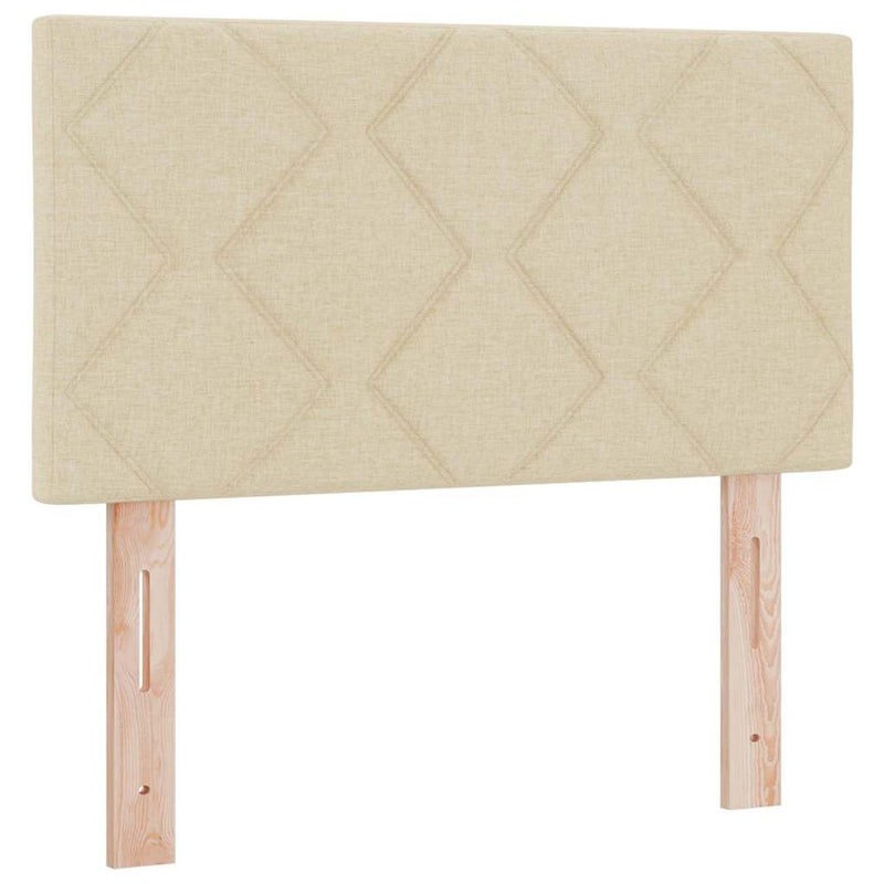 vidaXL Textil Fejtámla Geometrikus fejtámlával Krém 80 cm szövet