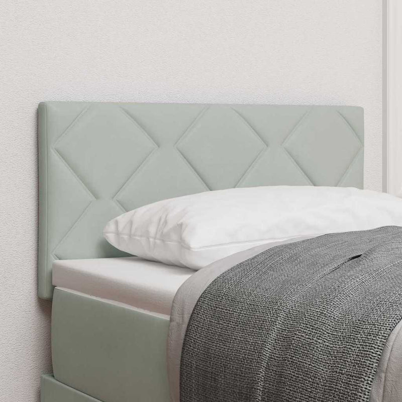 vidaXL Fejtámla Falra szerelhető Világosszürke 80 cm Bársony