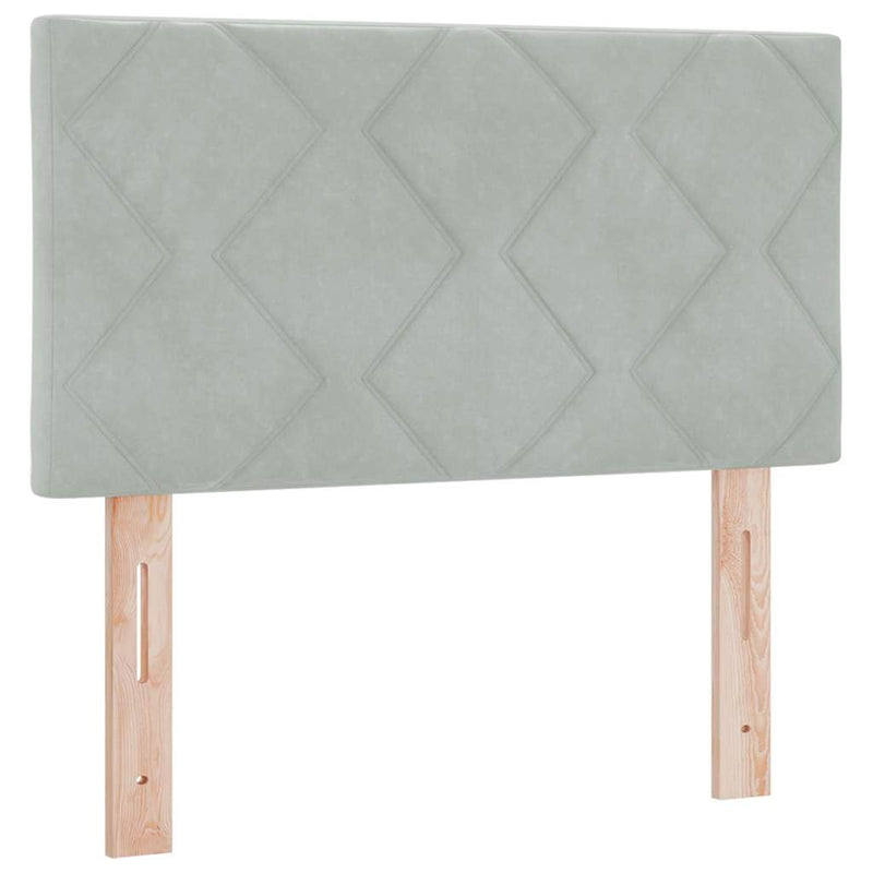 vidaXL Fejtámla Falra szerelhető Világosszürke 80 cm Bársony