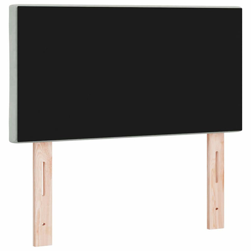 vidaXL Fejtámla Falra szerelhető Világosszürke 80 cm Bársony