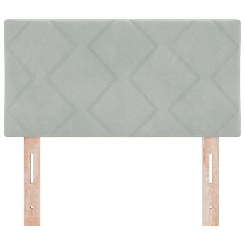 vidaXL Fejtámla Falra szerelhető Világosszürke 80 cm Bársony