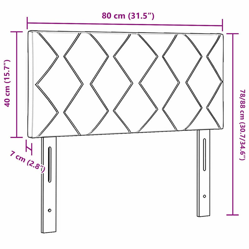 vidaXL Fejtámla Falra szerelhető Világosszürke 80 cm Bársony