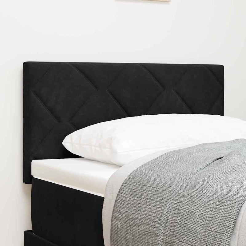 vidaXL Fejtámla Falra szerelhető Geometrikus Fekete 80 cm Bársony