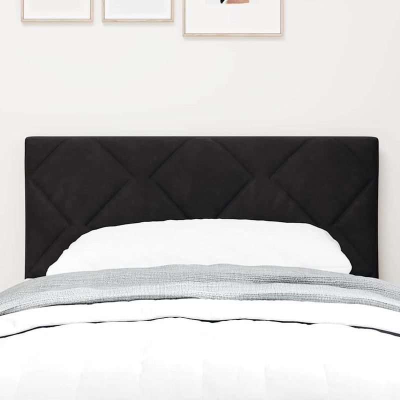 vidaXL Fejtámla Falra szerelhető Geometrikus Fekete 80 cm Bársony