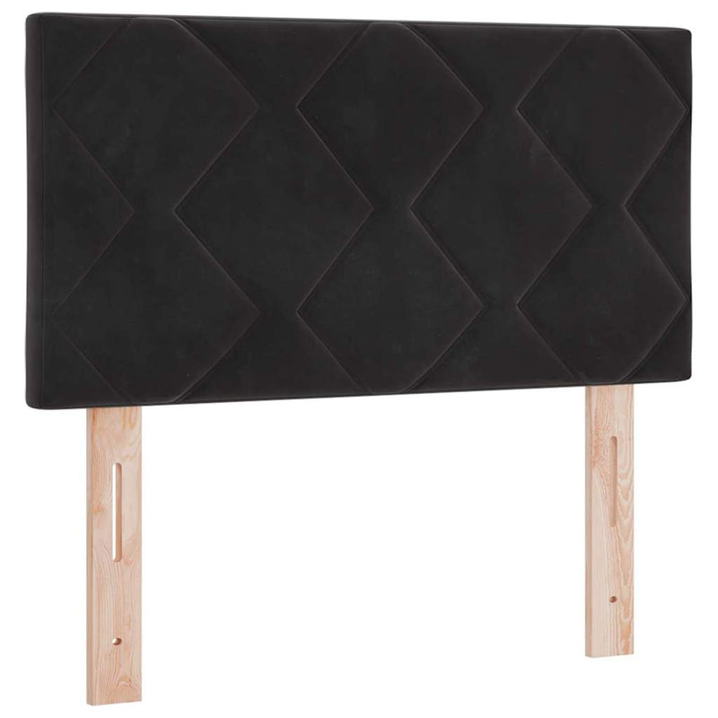 vidaXL Fejtámla Falra szerelhető Geometrikus Fekete 80 cm Bársony