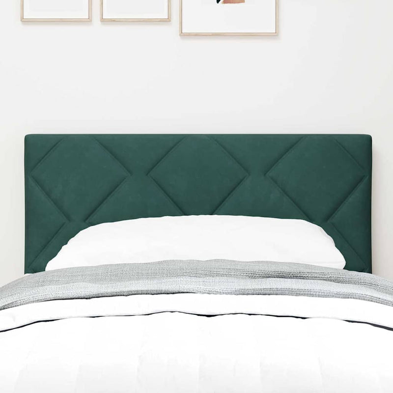 vidaXL Fejtámla Falra szerelhető Geometrikus Sötétzöld 80 cm Bársony