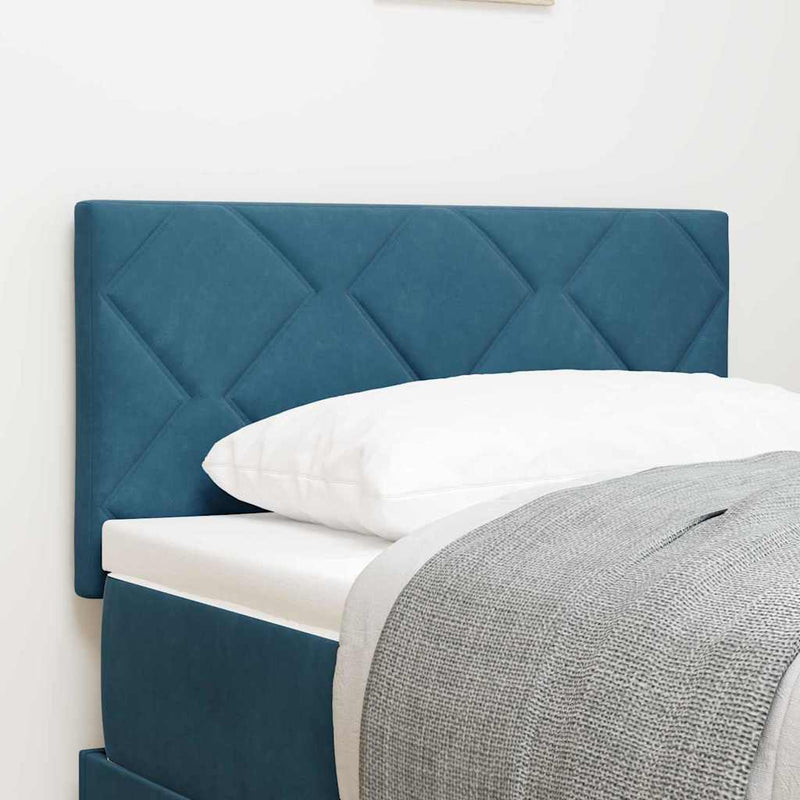 vidaXL Fejtámla Falra szerelhető Geometrikus Sötétkék 80 cm Bársony