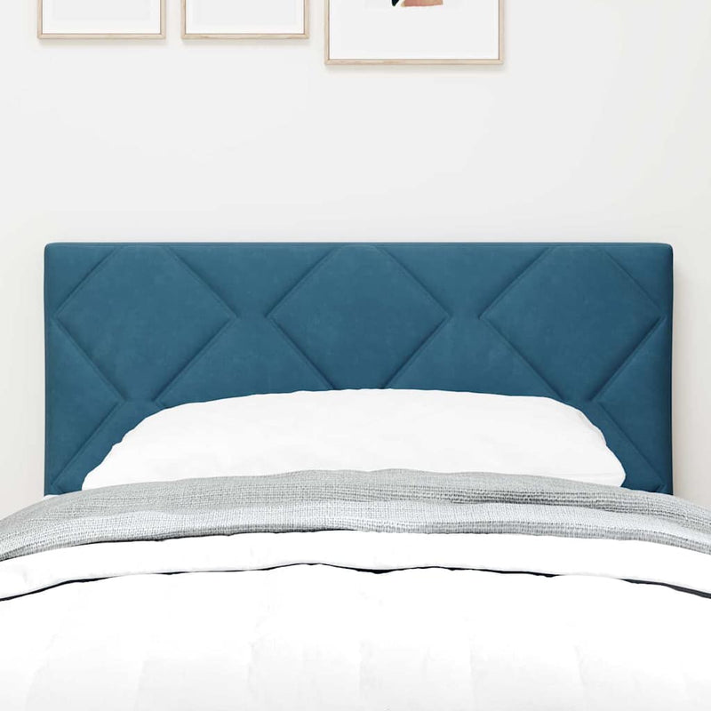 vidaXL Fejtámla Falra szerelhető Geometrikus Sötétkék 80 cm Bársony