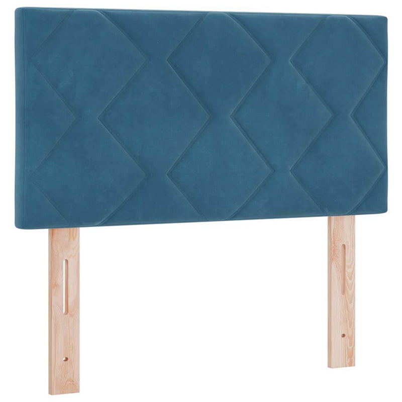 vidaXL Fejtámla Falra szerelhető Geometrikus Sötétkék 80 cm Bársony