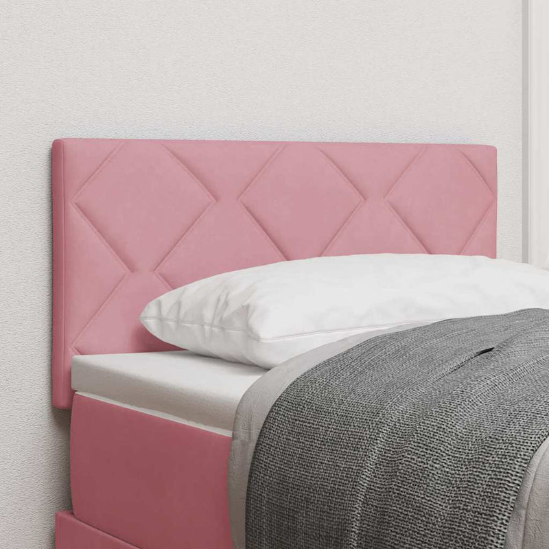 vidaXL Fejtámla Falra szerelhető Geometrikus Rózsaszín 80 cm Bársony
