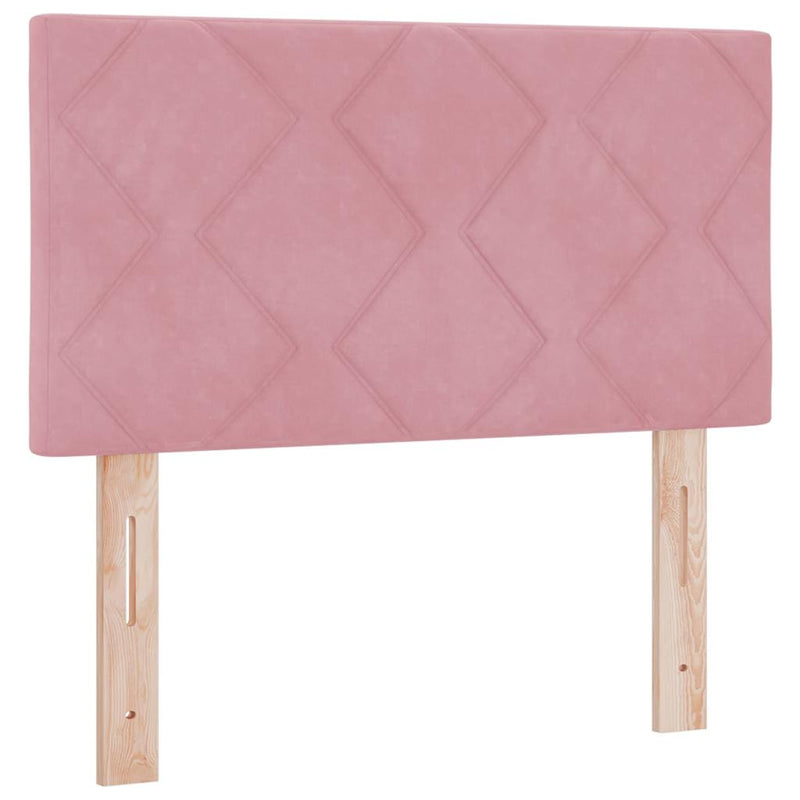 vidaXL Fejtámla Falra szerelhető Geometrikus Rózsaszín 80 cm Bársony