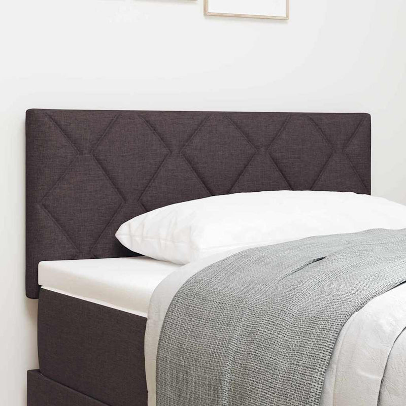 vidaXL Textil Fejtámla Geometrikus fejtámlával sötétbarna 90 cm szövet