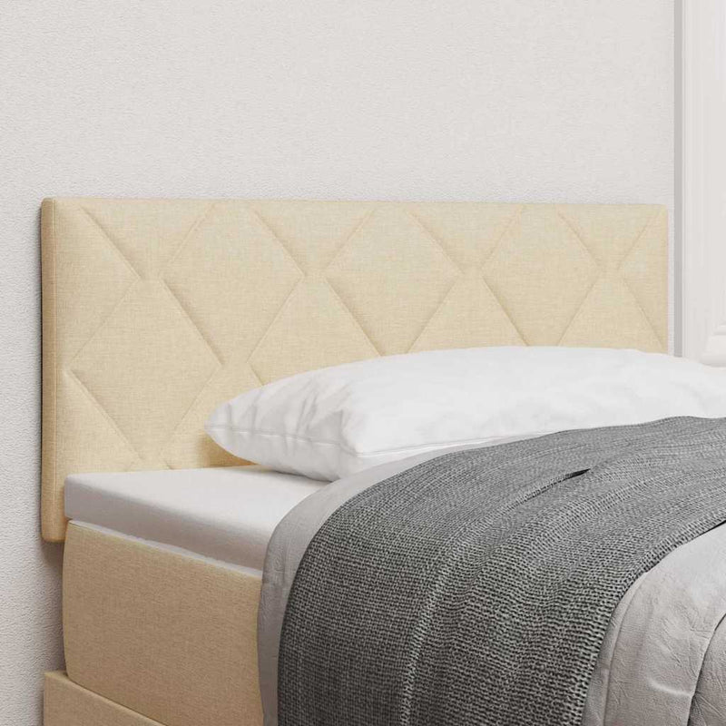 vidaXL Textil Fejtámla Geometrikus fejtámlával Krém 90 cm szövet