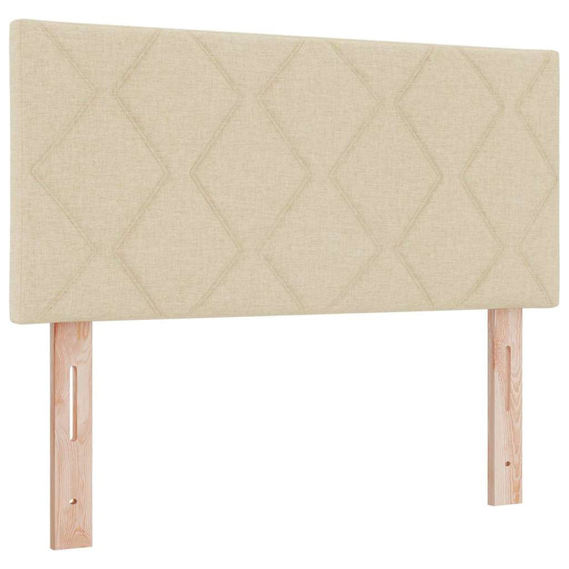 vidaXL Textil Fejtámla Geometrikus fejtámlával Krém 90 cm szövet
