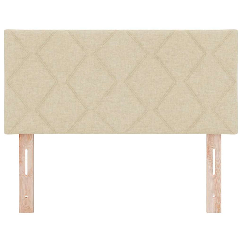 vidaXL Textil Fejtámla Geometrikus fejtámlával Krém 90 cm szövet
