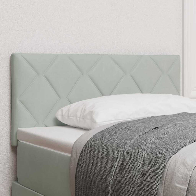 vidaXL Fejtámla Falra szerelhető Világosszürke 90 cm Bársony