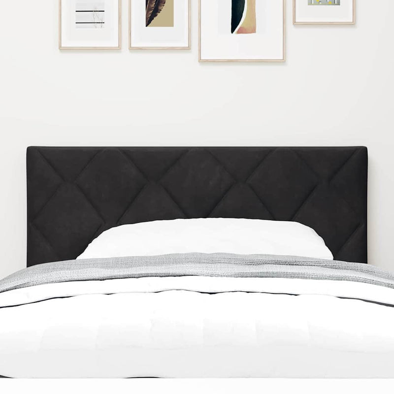 vidaXL Fejtámla Falra szerelhető Geometrikus Fekete 90 cm Bársony
