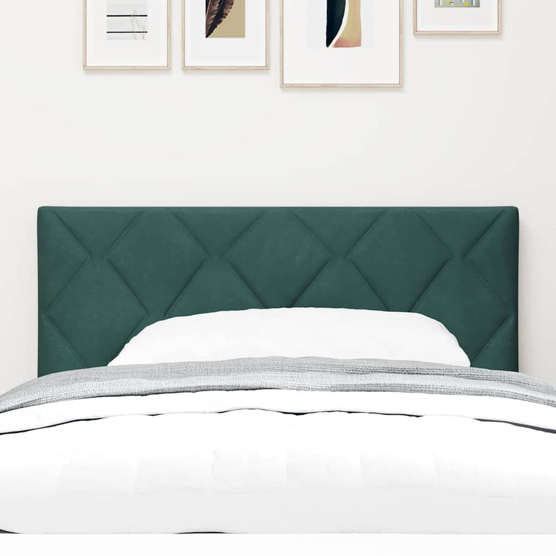 vidaXL Fejtámla Falra szerelhető Geometrikus Sötétzöld 90 cm Bársony