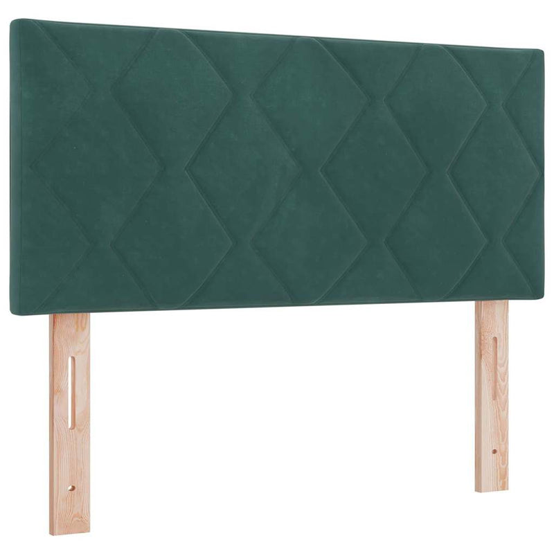 vidaXL Fejtámla Falra szerelhető Geometrikus Sötétzöld 90 cm Bársony