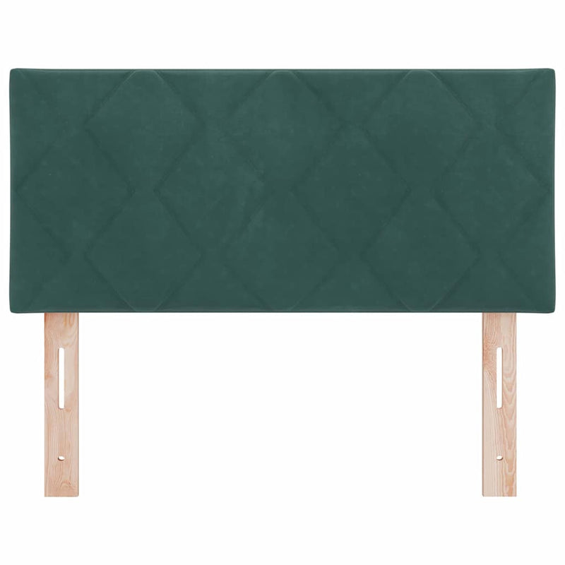 vidaXL Fejtámla Falra szerelhető Geometrikus Sötétzöld 90 cm Bársony