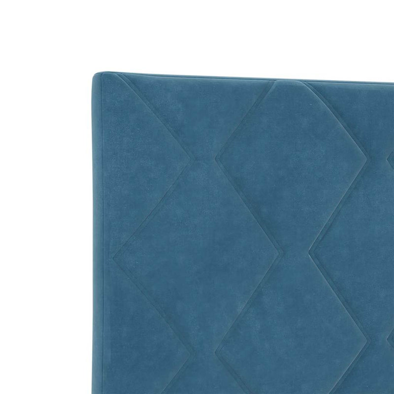 vidaXL Fejtámla Falra szerelhető Geometrikus Sötétkék 90 cm Bársony