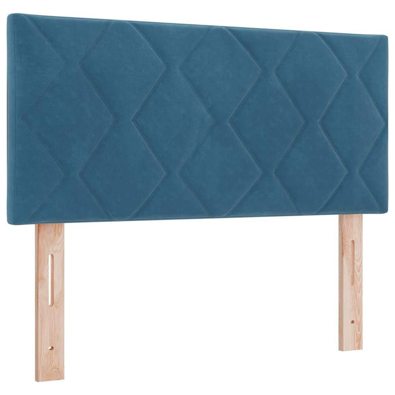 vidaXL Fejtámla Falra szerelhető Geometrikus Sötétkék 90 cm Bársony