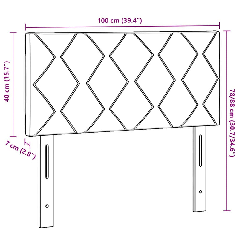 vidaXL Textil Fejtámla Geometrikus Világosszürke 100 cm szövet