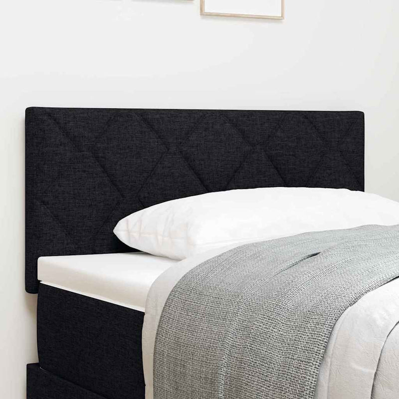 vidaXL Textil Fejtámla Geometrikus fejtámlával Fekete 100 cm szövet