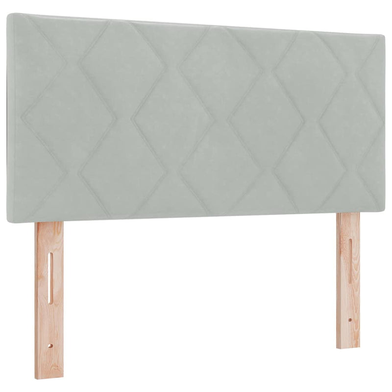 vidaXL Fejtámla Falra szerelhető Világosszürke 100 cm Bársony